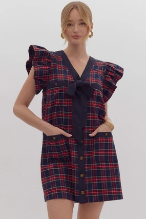 Yuletide Plaid Perfection Dress discount party dresses