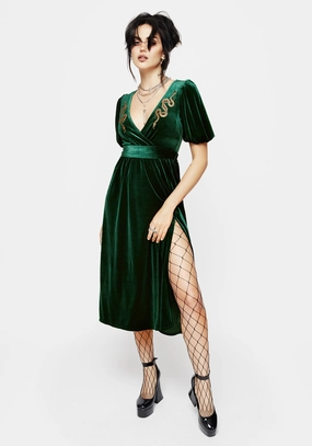 Zarina Velour Applique Midi Wrap Dress Dresses Womens - beach dresses cheap