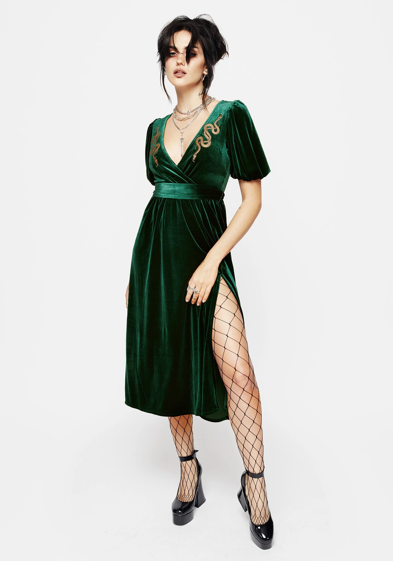 Zarina Velour Applique Midi Wrap Dress Dresses Womens - beach dresses cheap