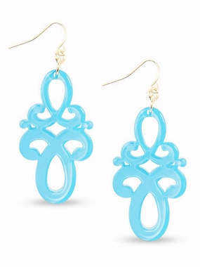 Zenzii Double Scroll Drop Earring - Bright Blue summer dresses best deals