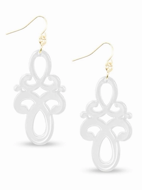 Zenzii Double Scroll Drop Earring - White summer dresses best deals