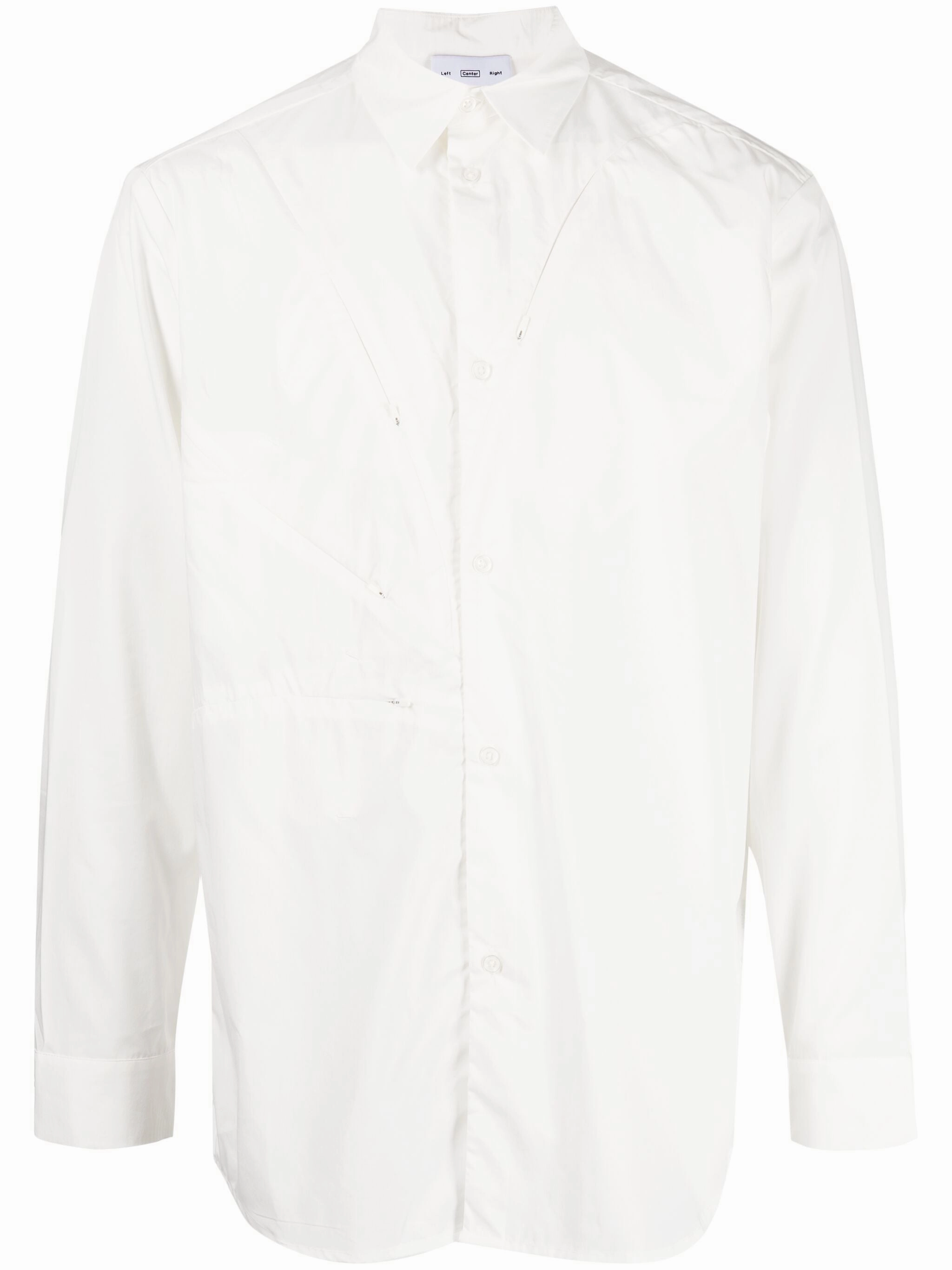 Zip-Detail Long-Sleeve Shirt mens polos clearance