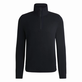 Zip-neck sweater with softshell trims cashmere sweaters sale