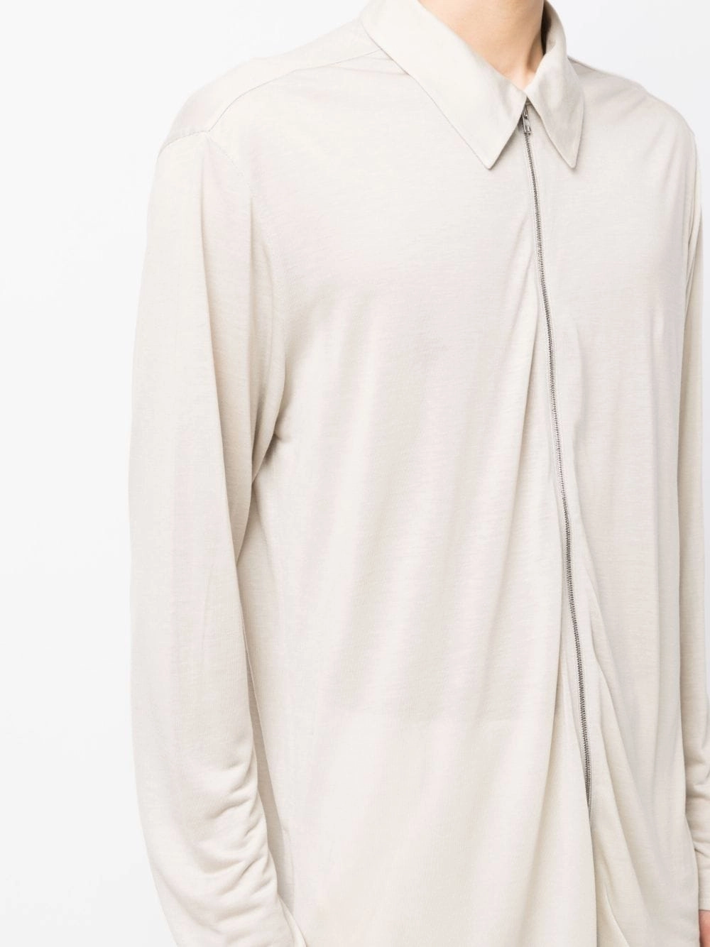 Zip-Up Lyocell Shirt