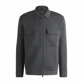 Zip-up regular-fit cardigan in wool designer sweaters outlet