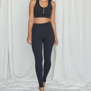 Zipper Ankle Pant In Black Activewear Womens - fitness leggings online