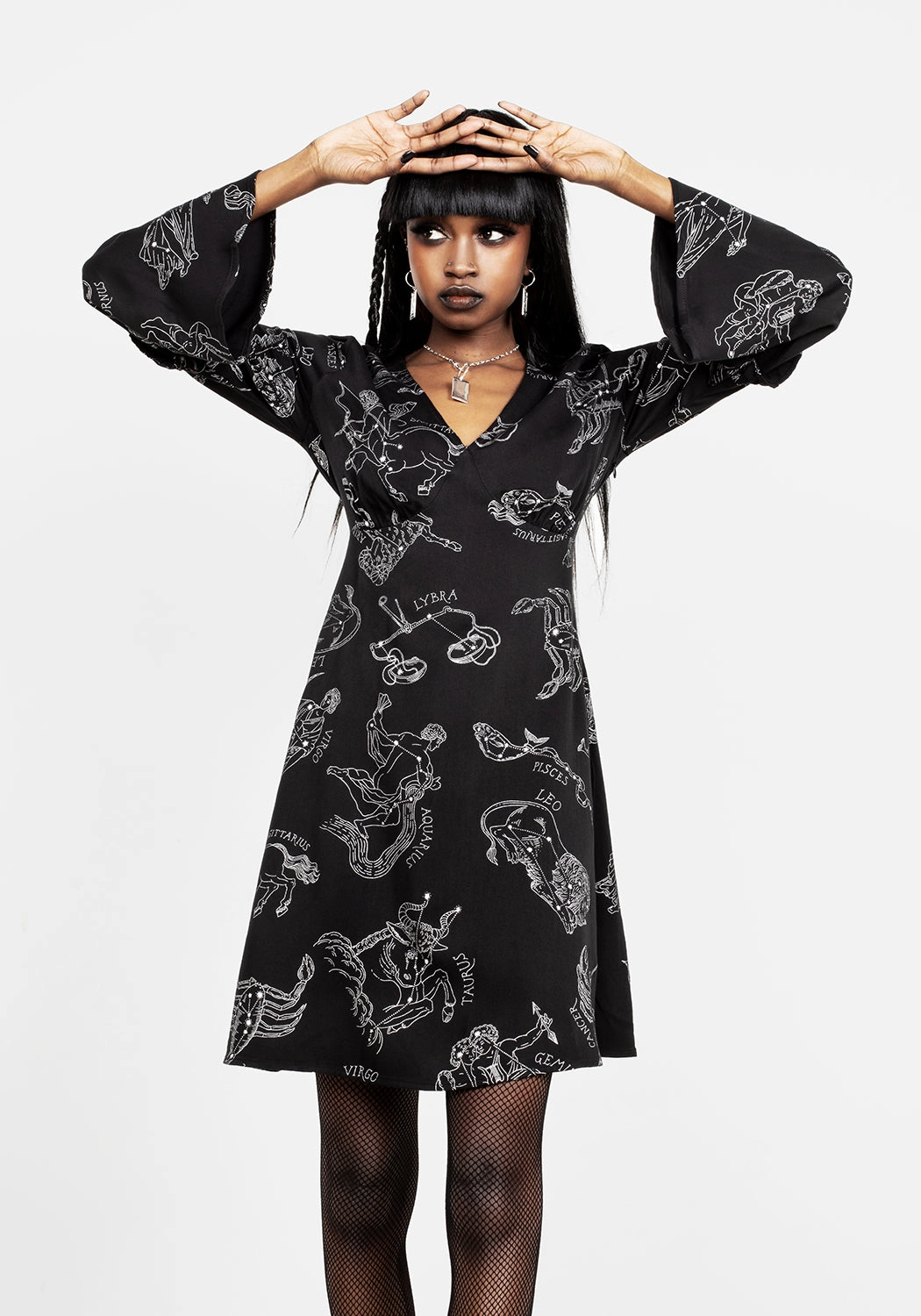 Zodiac Flare Sleeve Mini Dress