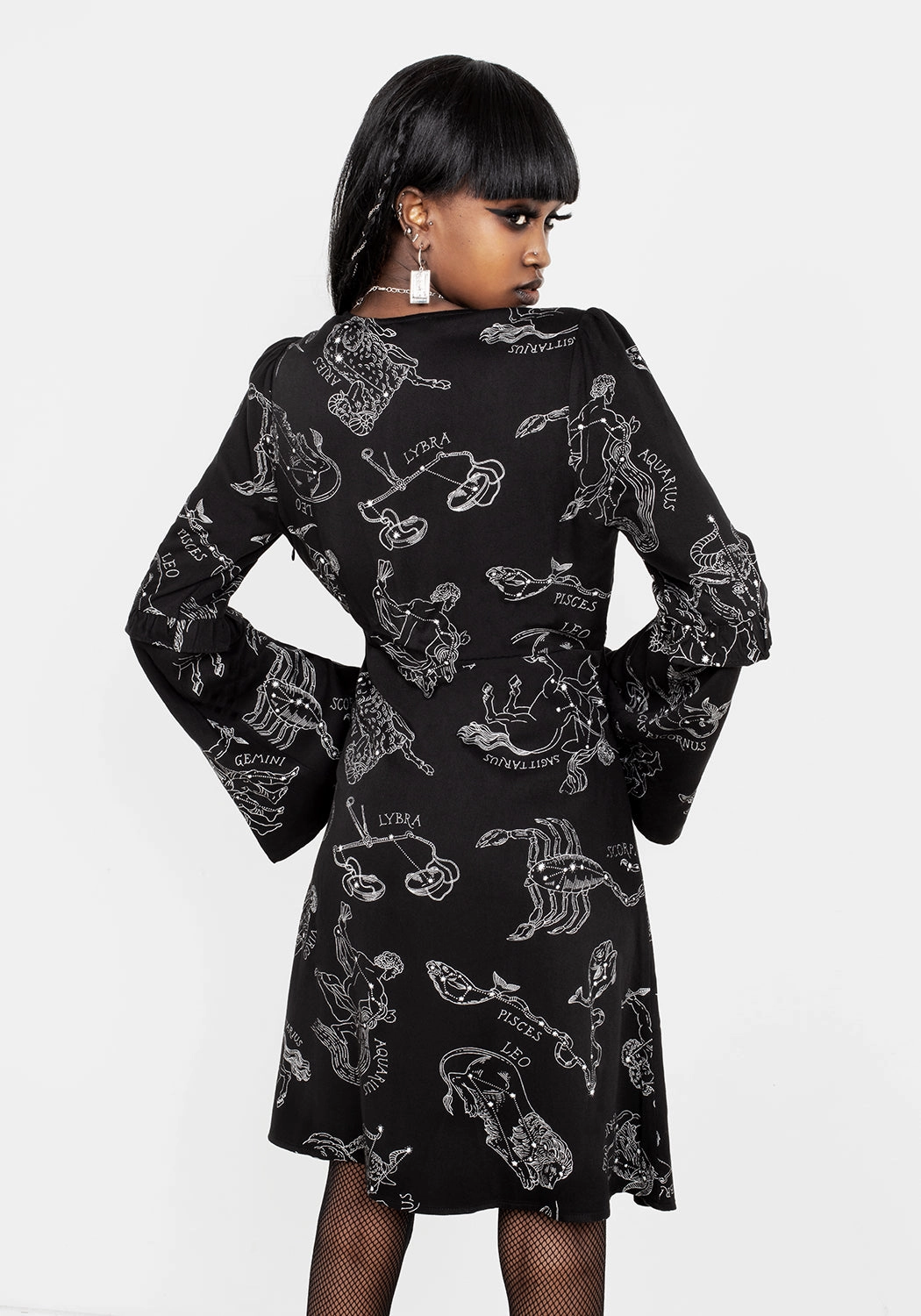 Zodiac Flare Sleeve Mini Dress